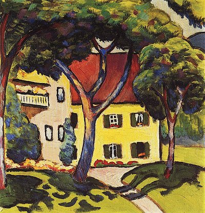 Staudacherhaus in Tegernsee von August Macke als Kunstdruck auf Leinwand