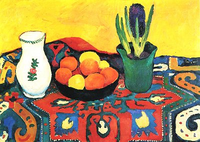 Stillleben Hyazinthenteppich von August Macke als Kunstdruck auf Leinwand