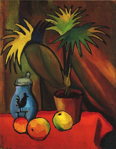 Stillleben mit Palme von August Macke als Kunstdruck auf Leinwand