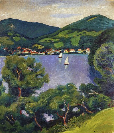 Tegernsee Landschaft von August Macke als Kunstdruck auf Leinwand