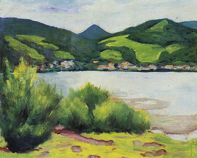 Tegernseer Landschaft von August Macke als Kunstdruck auf Leinwand