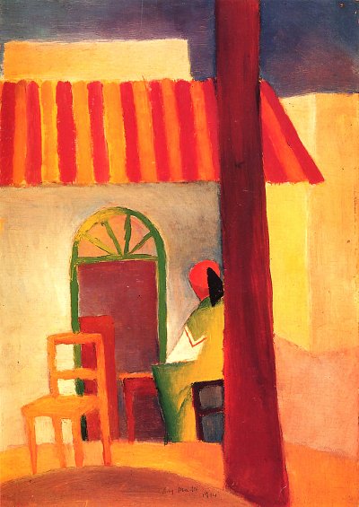 Tuerkisches Cafe von August Macke als Kunstdruck auf Leinwand