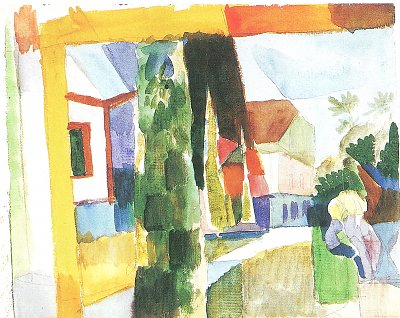 Unser Garten am See 4 von August Macke als Kunstdruck auf Leinwand