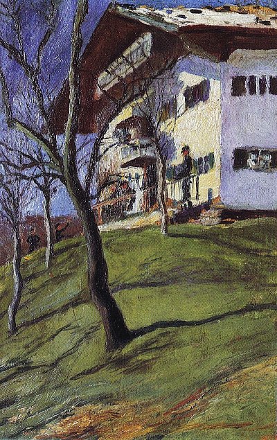 Unser Haeuschen in Tegernsee von August Macke als Kunstdruck auf Leinwand