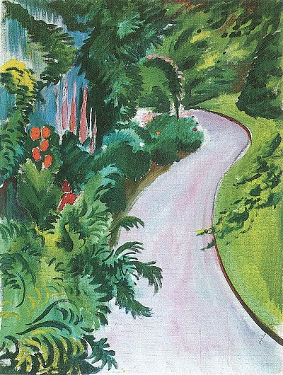 Weg im Garten von August Macke als Kunstdruck auf Leinwand
