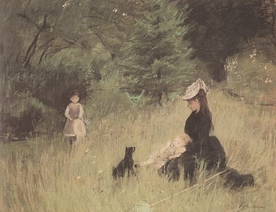 Auf der Wiese von Berthe Morisot als Kunstdruck auf Leinwand