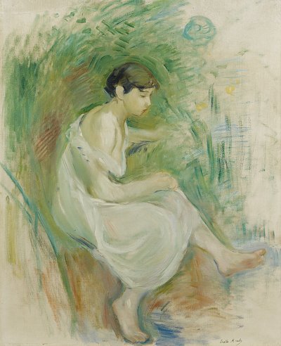 Baigneuse en chemise von Berthe Morisot als Kunstdruck auf Leinwand
