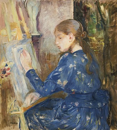 Eune fille ecrivant von Berthe Morisot als Kunstdruck auf Leinwand