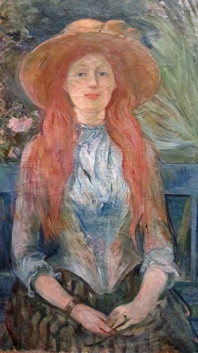 Jeune fille dans un parc von Berthe Morisot als Kunstdruck auf Leinwand