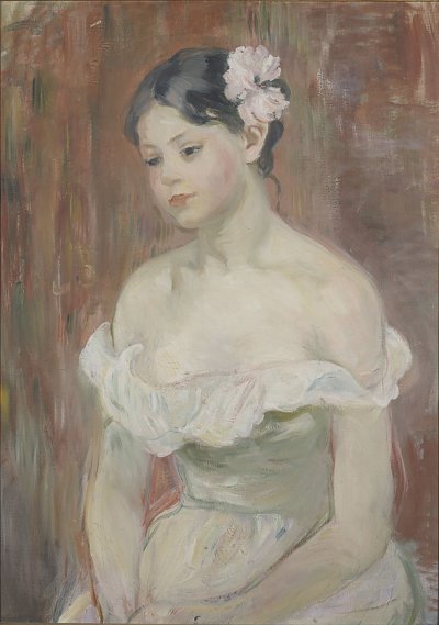 Jeune fille en decollete von Berthe Morisot als Kunstdruck auf Leinwand