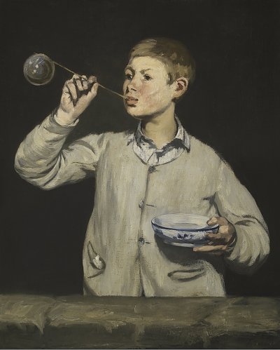 Manet s Boy with Bubbles von Berthe Morisot als Kunstdruck auf Leinwand