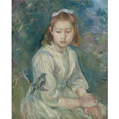 Petite fille a l oiseu von Berthe Morisot als Kunstdruck auf Leinwand