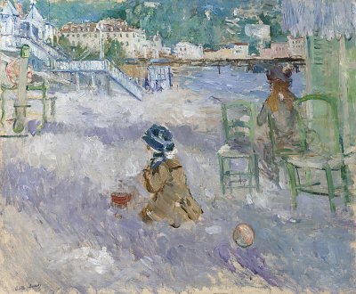 Plage de nice von Berthe Morisot als Kunstdruck auf Leinwand