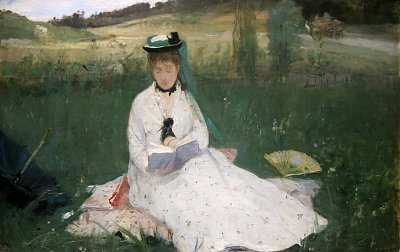 Reading von Berthe Morisot als Kunstdruck auf Leinwand