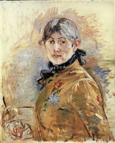 Self Portrait von Berthe Morisot als Kunstdruck auf Leinwand