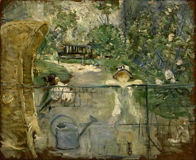 The basket chair von Berthe Morisot als Kunstdruck auf Leinwand