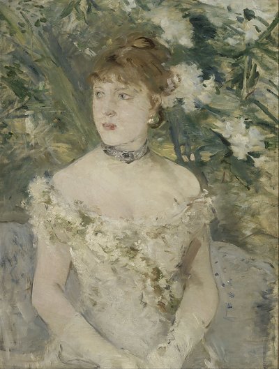 Young girl in a ball gown von Berthe Morisot als Kunstdruck auf Leinwand