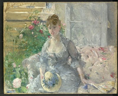 Young woman seated von Berthe Morisot als Kunstdruck auf Leinwand