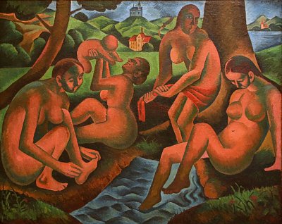 Women in Bath von Bohumil Kubista als Kunstdruck auf Leinwand