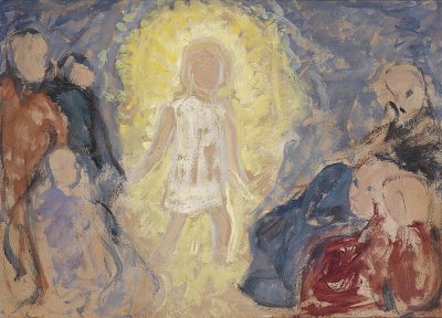 Lichtgestalt Studie von Broncia-Koller-Pinell als Kunstdruck auf Leinwand