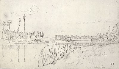 Ansicht von La Varenne von Camille Pissarro als Kunstdruck auf Leinwand