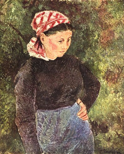 Baeuerin von Camille Pissarro als Kunstdruck auf Leinwand