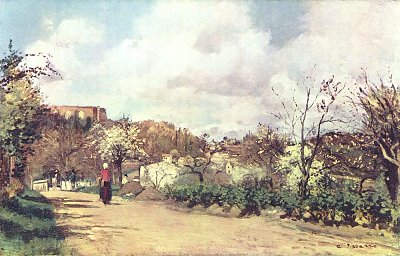 Blick auf Louveciennes von Camille Pissarro als Kunstdruck auf Leinwand