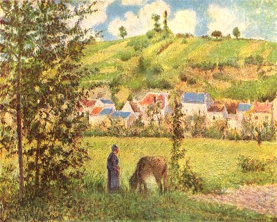 Kuhhirtin von Camille Pissarro als Kunstdruck auf Leinwand