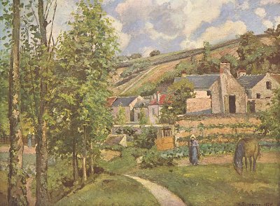 Landschaft bei Pontoise von Camille Pissarro als Kunstdruck auf Leinwand