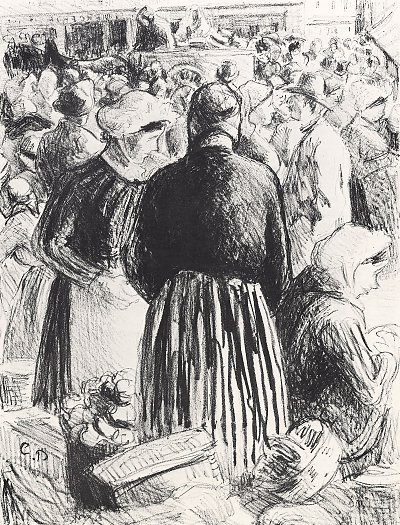 Markt in Gisors von Camille Pissarro als Kunstdruck auf Leinwand
