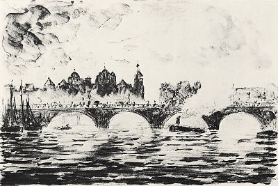 Parlamentsgebaeude London von Camille Pissarro als Kunstdruck auf Leinwand