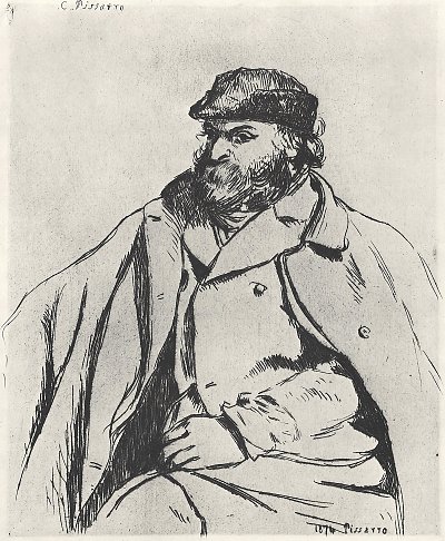 Portraet des Paul Cezanne von Camille Pissarro als Kunstdruck auf Leinwand