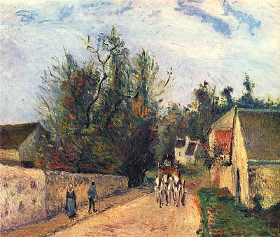 Postkutsche nach Ennery von Camille Pissarro als Kunstdruck auf Leinwand