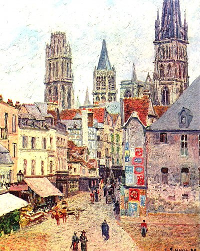 Rouen Rue de l Epicerie von Camille Pissarro als Kunstdruck auf Leinwand