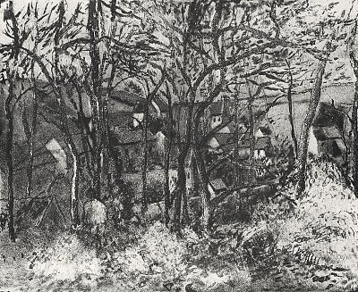 Waldlandschaft in Pontoise von Camille Pissarro als Kunstdruck auf Leinwand