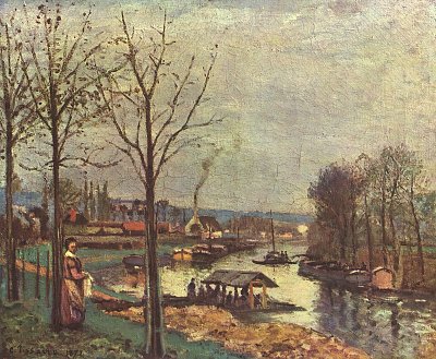 Waschplatz von Pontoise von Camille Pissarro als Kunstdruck auf Leinwand