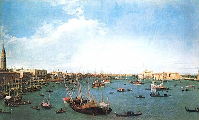 Bacino di S Marco Blick nach Osten von Canaletto als Kunstdruck auf Leinwand