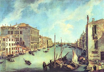 Canale Grande a San Vio von Canaletto als Kunstdruck auf Leinwand
