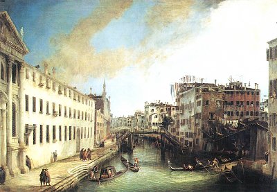 Der Rio dei Mendicanti von Canaletto als Kunstdruck auf Leinwand
