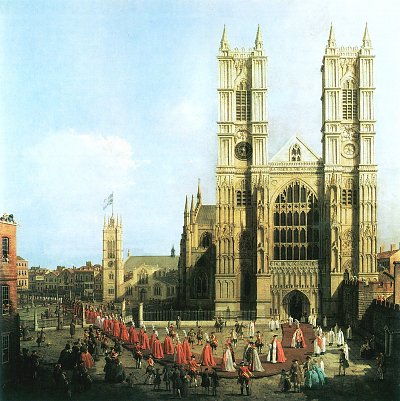 Die Prozession der Ritter des Bades von Canaletto als Kunstdruck auf Leinwand