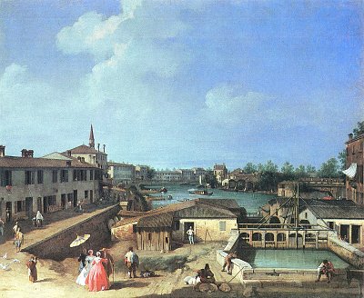 Dolo am Brenta von Canaletto als Kunstdruck auf Leinwand