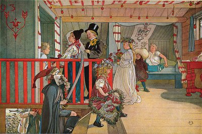 A Day of celebration von Carl Larsson als Kunstdruck auf Leinwand
