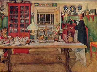 Getting Ready for a Game von Carl Larsson als Kunstdruck auf Leinwand