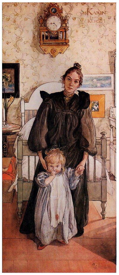 Karin and Kersti von Carl Larsson als Kunstdruck auf Leinwand