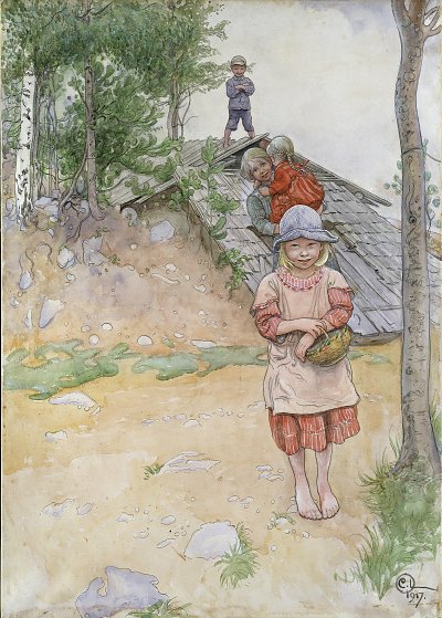 Vid kaellaren von Carl Larsson als Kunstdruck auf Leinwand