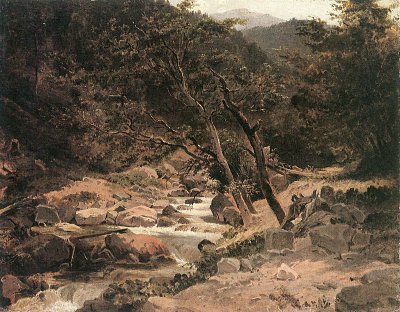 Gebirgsbach von Carl Schuch als Kunstdruck auf Leinwand