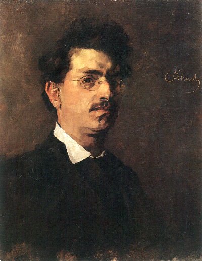 Selbstbildnis von Carl Schuch als Kunstdruck auf Leinwand