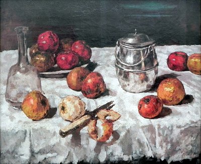 Stillleben Aepfel von Carl Schuch als Kunstdruck auf Leinwand