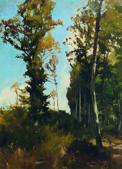Waldlichtung bei Purkersdorf von Carl-Schuch als Kunstdruck auf Leinwand