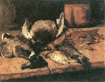 Wildenten und kleine Vögel von Carl Schuch als Kunstdruck auf Leinwand